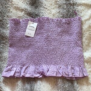 4/$30 Cotton On Lilac Smocked Ruffle Tube Top